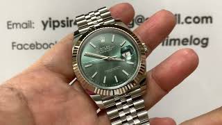 ROLEX DATEJUST 126334 41mm Mint Green [upl. by Ellemac679]