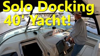 Solo Docking Our 40 Sea Ray  Early Morning Gas Dock Run [upl. by Noyart399]