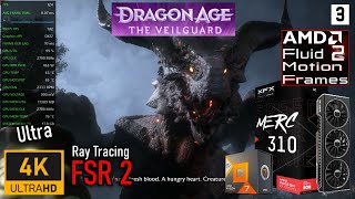 AMD Fluid Motion Frames 2 🎮 Dragon Age The Veilguard  4K FSR 2 Quality  Ultra  Ray Tracing Ultra [upl. by Htez]