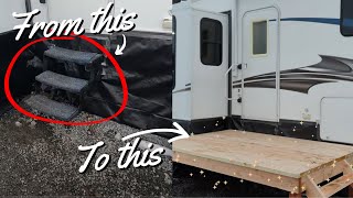 Small RV Deck Build  S3 E3  Building a Deck for Our Fifth Wheel Trailer [upl. by Notsnhoj438]