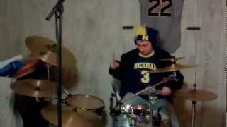 The Victors Louis Elbel University of Michigan Fight Song Drum Cover [upl. by Ellehsar794]