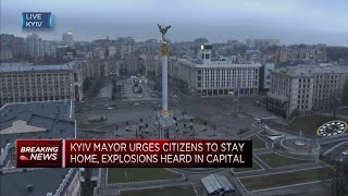 Air raid sirens sound in Ukraine capital Kyiv [upl. by Adnawyt124]