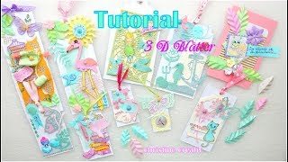 Tutorial 3D Blätter 💙 Tag´s in Pastell 💙 GrußKarte basteln [upl. by Eelymmij974]