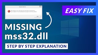 mss32dll Missing Error  How to Fix  2 Fixes  2021 [upl. by Dzoba]