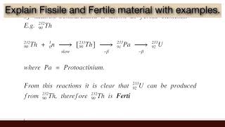 Explain Fissile and Fertile material with examples Nuclear Chemistry  Physical Chemistry [upl. by Loria]