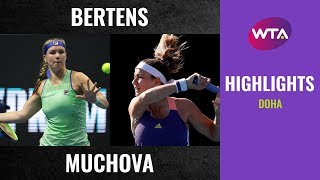 Kiki Bertens vs Karolina Muchova  2020 Doha First Round  WTA Highlights [upl. by Kari]