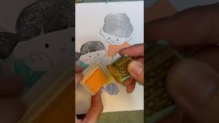 그림책 ‘물결을 닮았나 봐요’ 첫장면 털실뭉치를 표현하는 방법 picturebook painting 그림책 stamping stamp art 유해린 drawing [upl. by Hildebrandt]