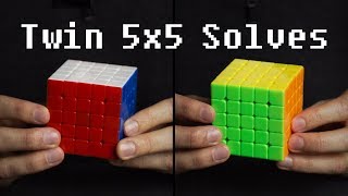 ASMR Twin 5x5 Speed Solves  Cubing ASMR [upl. by Beret]