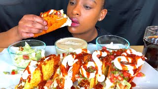 Chanel Raelynn Loaded Crunchy Nacho Cheese and Ranch Tacos Mukbang 먹방 Eating Show [upl. by Dannie]