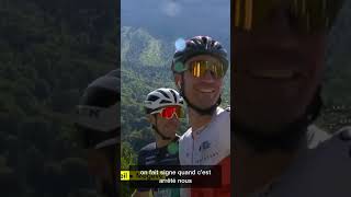 Le Tour neutralisé  Tony Gallopin et PierreLuc Périchon en profitent 😄shorts tourdefrance [upl. by Anneh]