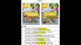 MOVERS 1 TEST 1 PART 1 FIND THE DIFFERENCES A [upl. by Norra]