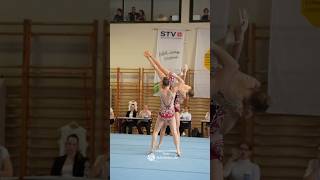 OMG how she makes this twist in the air acrobatic circus sportakrobatik gymnasticsgirl [upl. by Karly110]