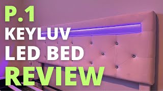 Keyluv Queen LED Bed Frame with 4 Storage Drawers Review  Under the Bed Storage Ideas  Keyluv Bed [upl. by Giorgi]