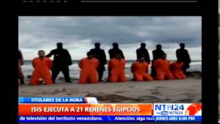 Estado Islámico anuncia en un video la decapitación de egipcios cristianos coptos en Libia [upl. by Adiraf241]