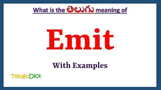 Emit Meaning in Telugu  Emit in Telugu  Emit in Telugu Dictionary [upl. by Leggat]