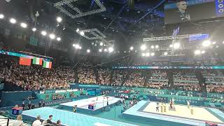 Italy anthem in the Artistic Gymnastics competition of the Paris Olympics [upl. by Marciano]