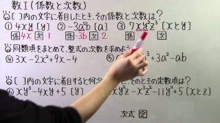 【高校数学】数Ⅰ1 係数と次数 [upl. by Kral658]