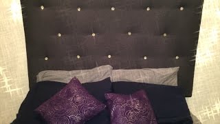 HOW TO DIY Tufted Headboard Fast Custom amp Inexpensive [upl. by Anirahs]