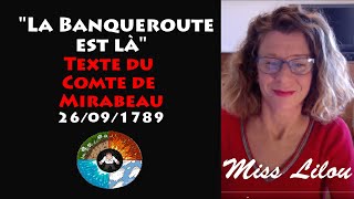 quotLa Banqueroute est là quot Comte de Mirabeau 26091789 [upl. by Assenej640]