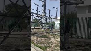 132 KV line Ka Isolator Kaise lgta hai viralshort viralvideo new electrical uppcl bijli line [upl. by Essined]