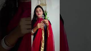 Red saree for this wedding meesho fashion viralvideo [upl. by Aivatra42]