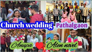 Church wedding  anupa weds Alen novel  pathalgaon laddurocks marriage youtube [upl. by Ylra]