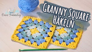 EINFACHES GRANNY HÄKELN  Häkeln lernen für Anfänger  Granny Square Häkelanleitung  Caros Fummeley [upl. by Devad]