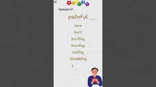 Synonyms of PAINFUL arcbrainsparks dailylearning vocabulary vocabularywords englishlanguage [upl. by Tnahsin]