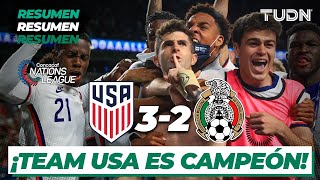 Resumen y goles  Estados Unidos 32 México  CONCACAF Nations League  Final  TUDN [upl. by Silliw]