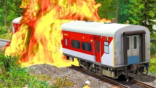 LHB RED TRAIN FIRED RESCUED BY WDM3D  BUMPY RAILROAD Train Simulator  Railworks  NTG GAMING [upl. by Odnumyar876]