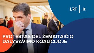 Tiesiogiai protestas dėl Žemaitaičio dalyvavimo koalicijoje  20241114 [upl. by Neile]