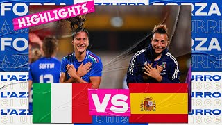 Highlights ItaliaSpagna 11  Femminile  Amichevole [upl. by Rubi]