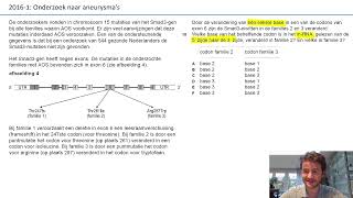 Examentraining vwo bio  3  Onderzoek naar aneurysma’s  20161  vr 15 tm 22 [upl. by Urian]