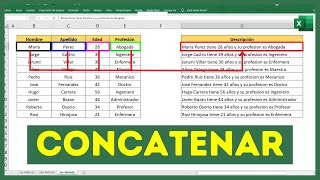 🔴COMBINAR texto de DOS o MÁS celdas en UNA CELDA concatenar celdas en Excel😱3 Métodos😱 [upl. by Essilem516]