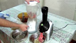 Yonanas Fun Kitchen Shoptime vs liquidificador blender Sorvete natural natural ice cream [upl. by Icyac988]