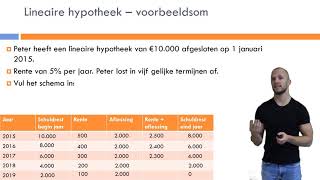 Bedrijfseconomie  Financiële zelfredzaamheid  Hoofdstuk 4  Lineaire amp Annuïteiten Hypotheek [upl. by Ahsenek440]