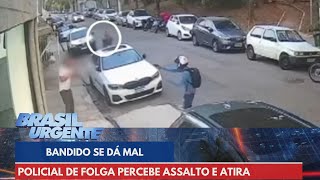 Policial de folga percebe assalto e atira em bandido na Zona Sul de SP  Brasil Urgente [upl. by Rabi850]