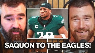 quotHes a difference maker at the RB positionquot  Jason Kelce is fired up about Saquon Barkley signing [upl. by Farman]