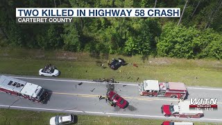 Carteret Co headon crash Sunday morning leaves two dead on Highway 58 [upl. by Sylram]