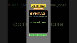 man command explained with syntax and usage  Linux Command man learnlinux shorts [upl. by Angle]