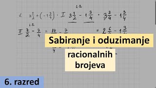 Sabiranje i oduzimanje racionalnih brojeva  matematika za 6 razred [upl. by Aretha786]