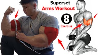 Biceps And Triceps Superset workout at gym  8 effective exercises [upl. by Koziarz]