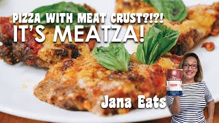 Meatza Keto Meat Crust Pizza  Jana Eats [upl. by Eerahc464]