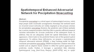 Spatiotemporal Enhanced Adversarial Network for Precipitation Nowcasting [upl. by Knepper]