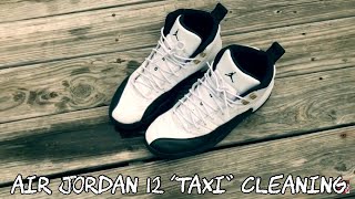 Air Jordan 12 quottaxiquot uncrease And cleaning [upl. by Enitsenre827]