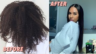 SUPER Intense KERATIN Treatment to Straighten my Natural Hair [upl. by Oterol]