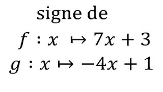 Signe dune fonction affine  2nde [upl. by Corron341]