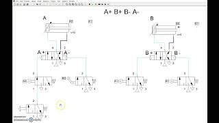 PNEUMATIC CIRCUIT  A B B A [upl. by Jesh]