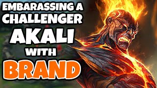 You wont think this Akali is Challenger after seeing how hard I dominated her with Brand Mid [upl. by Ettevy]