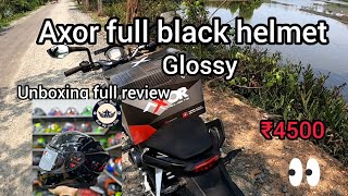 axor apex full Glossy black helmet unboxing full review [upl. by Llehsim]